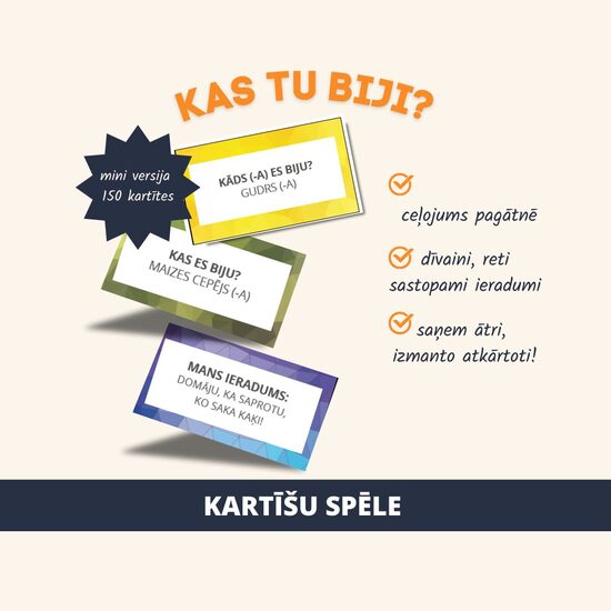 SPĒLE "KAS TU BIJI?" (150 KARTĪTES)